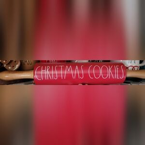 Rae Dunn CHRISTMAS COOKIES ceramic rolling pin NWOT